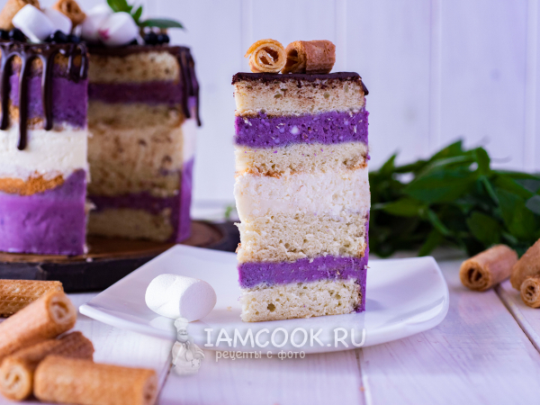Чернично-творожный торт, рецепт с фото