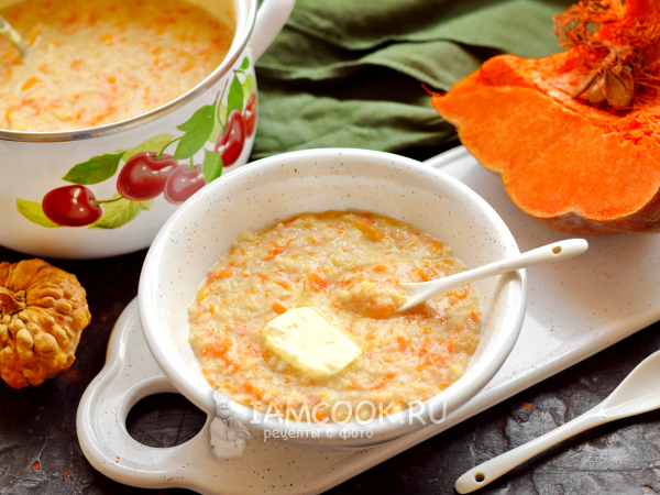 Ячневая каша с тыквой на молоке, рецепт с фото