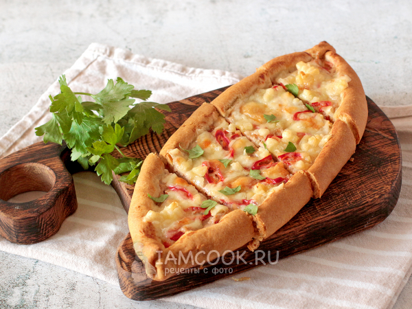 Пиде с фаршем и сыром на кефирном тесте, рецепт с фото