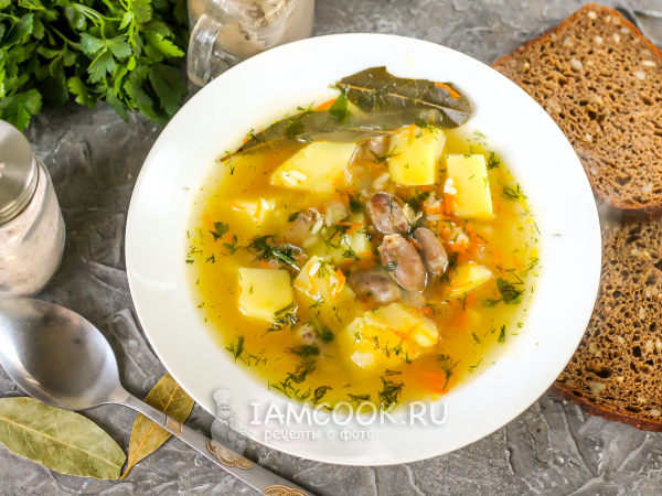 Суп с куриными сердечками и рисом, рецепт с фото