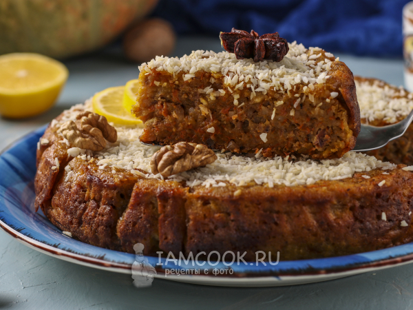 Тыквенный манник с лимонной пропиткой, рецепт с фото