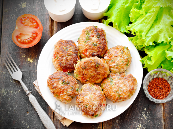 Цыганские котлеты с помидором и перцем, рецепт с фото