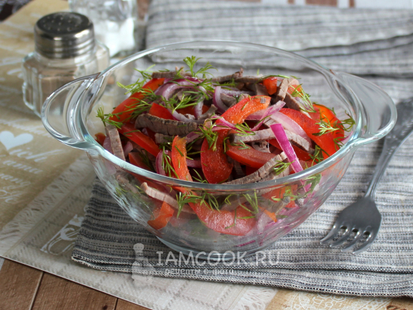 Салат «Будапешт» с говядиной, рецепт с фото