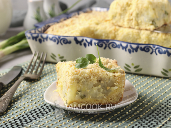 Обсыпной картофельный пирог, рецепт с фото