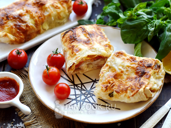 Минтай в лаваше, запеченный в духовке, рецепт с фото