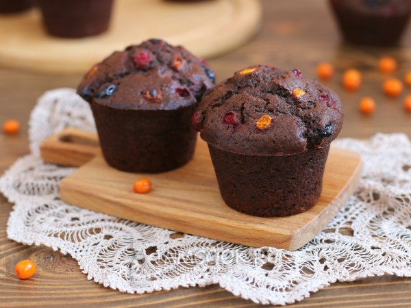 Постные кексы с ягодами, рецепт с фото