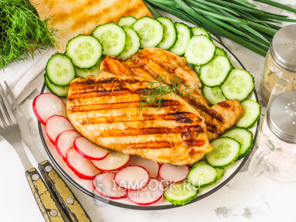 Куриное филе на электрогриле, рецепт с фото