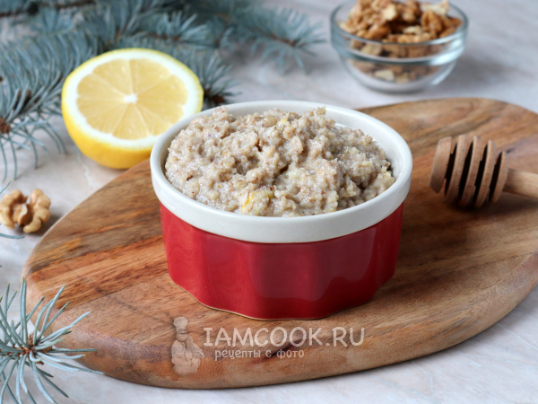 Мёд с грецкими орехами и лимоном, рецепт с фото