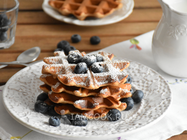 Бельгийские вафли без яиц, рецепт с фото