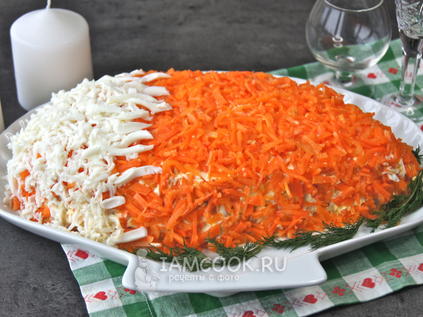 Салат «Лисья шубка» с курицей, рецепт с фото