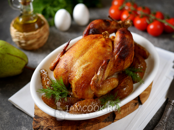 Курица с грушей в духовке, рецепт с фото