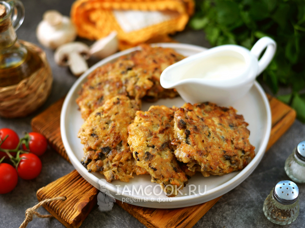 Котлеты из шампиньонов с сыром, рецепт с фото