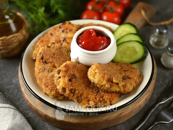 Постные овсяные котлеты с нутом и грибами, рецепт с фото