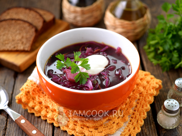Щи из красной капусты, рецепт с фото