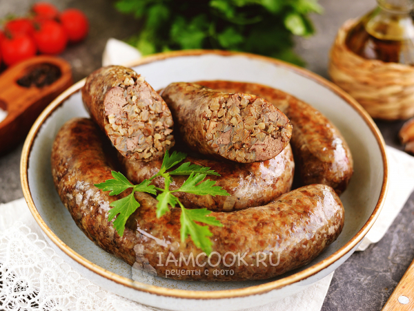 Печеночная колбаса с гречкой, рецепт с фото