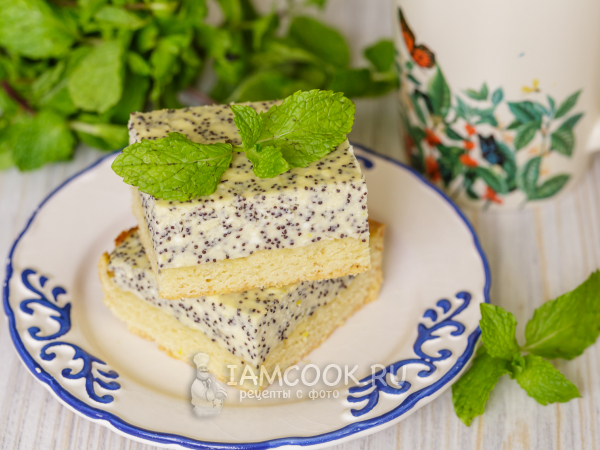 Песочный пирог с творогом и маком, рецепт с фото