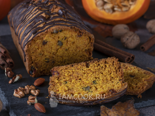 Постный тыквенный кекс, рецепт с фото