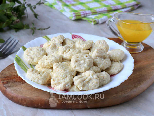 Ленивые вареники с овсяной мукой и творогом, рецепт с фото