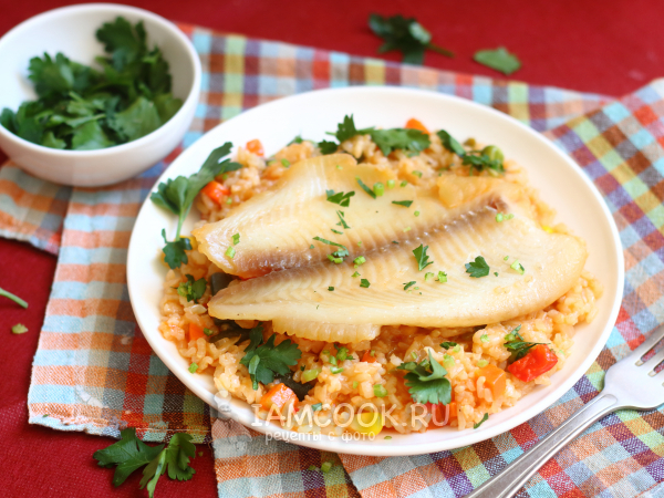 Бурый рис с рыбой, рецепт с фото