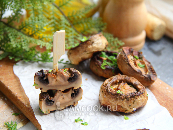Шампиньоны на гриле +маринад, рецепт с фото