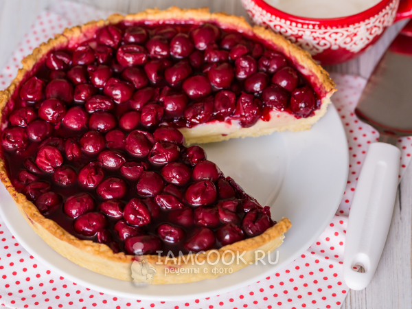Вишневый тарт с заварным кремом, рецепт с фото