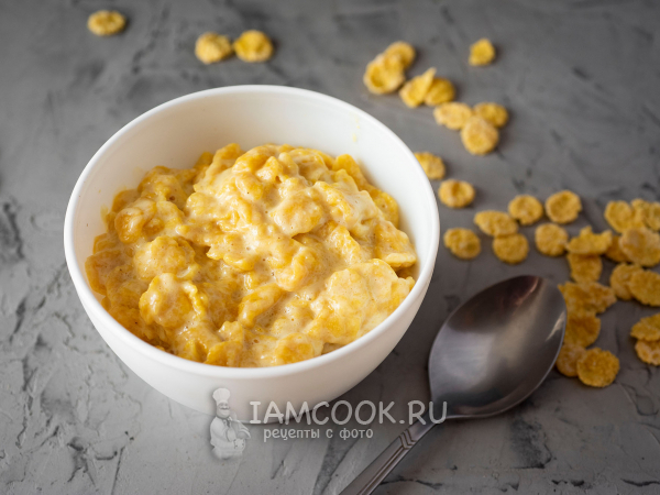 Каша из кукурузных хлопьев на молоке, рецепт с фото