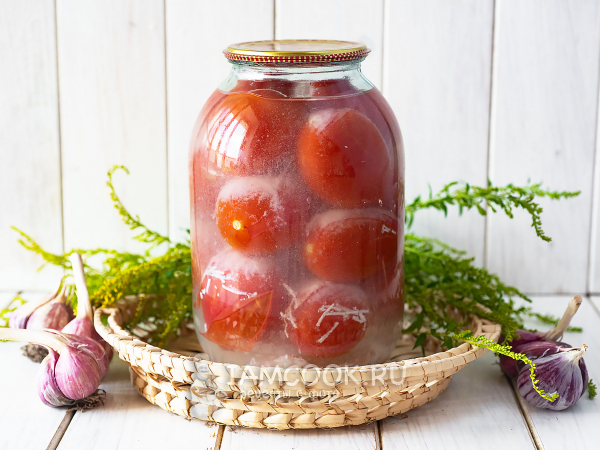 Пикантные помидоры на зиму (с чесноком), рецепт с фото