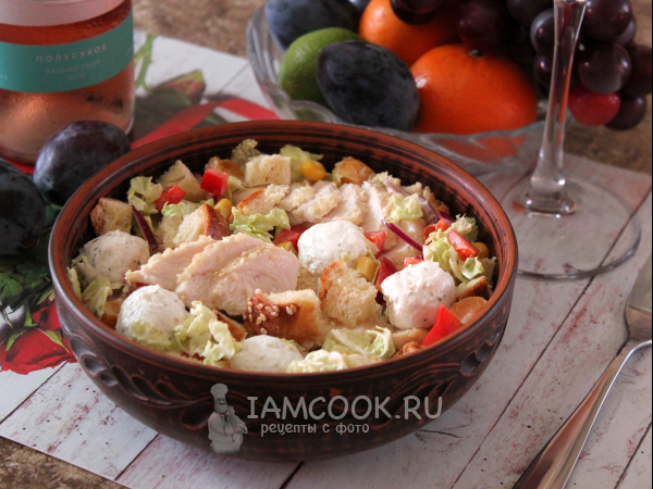 Салат «Ревнивец» с сырными шариками, рецепт с фото