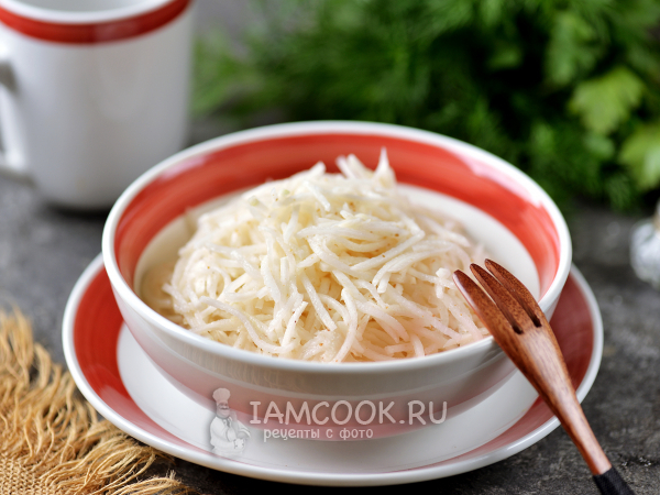 Черная редька по-корейски, рецепт с фото