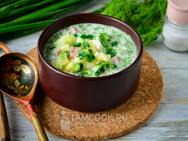 Окрошка на кислом молоке, рецепт с фото