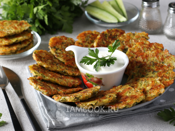 Оладьи из кабачков с сыром в духовке, рецепт с фото