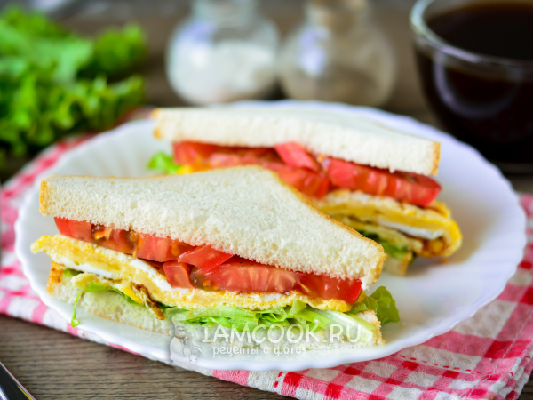 Сэндвич с омлетом, рецепт с фото