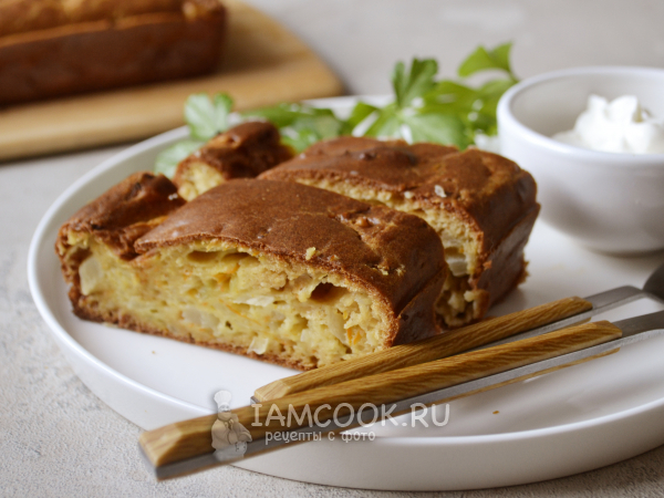 ПП пирог с капустой на кефире, рецепт с фото