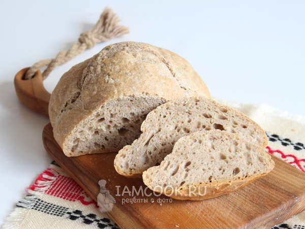 Пшенично-ржаной хлеб без замеса в духовке, рецепт с фото