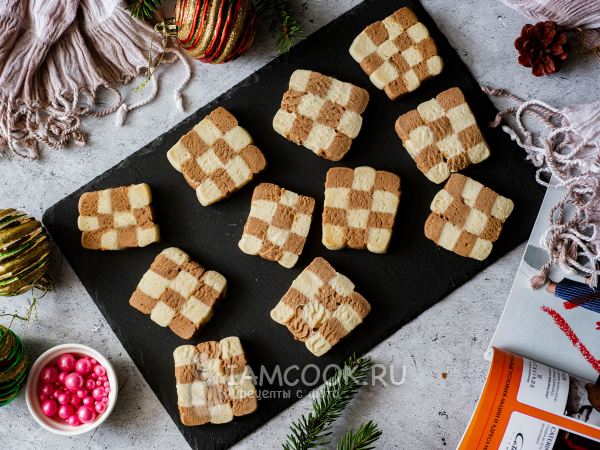 Шахматное печенье, рецепт с фото