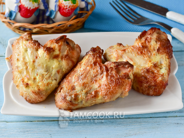 Куриные крылышки в сметане в духовке, рецепт с фото