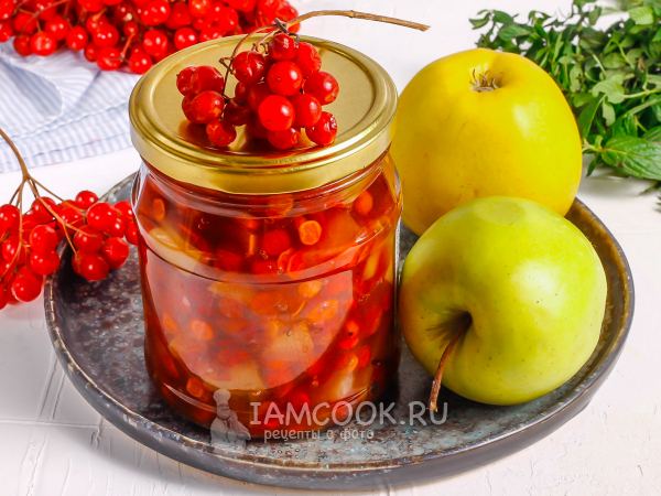 Варенье из яблок с калиной на зиму, рецепт с фото