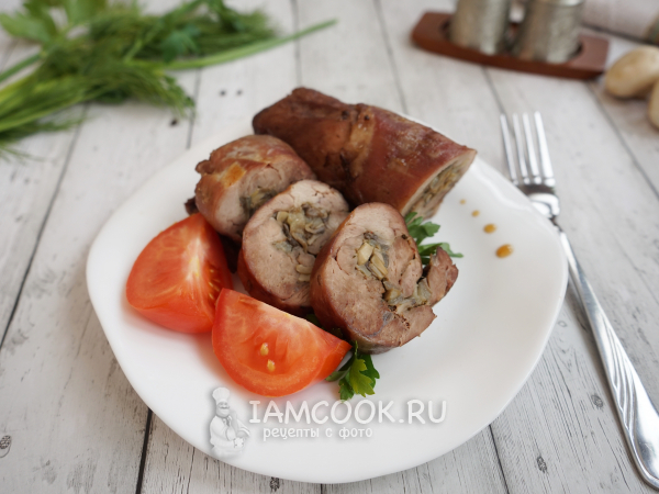 Рулет из бедра индейки в духовке, рецепт с фото