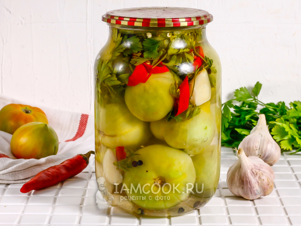 Зеленые помидоры по-армянски на зиму, рецепт с фото
