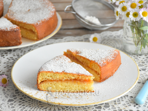 Заливной пирог с джемом, рецепт с фото