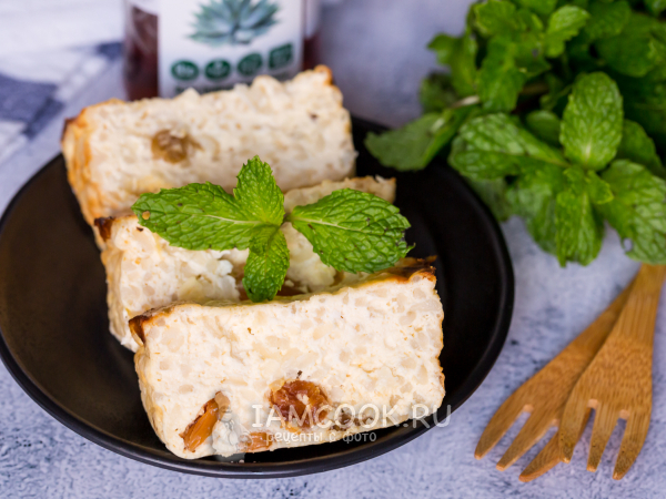 Творожно-рисовый пудинг в духовке, рецепт с фото