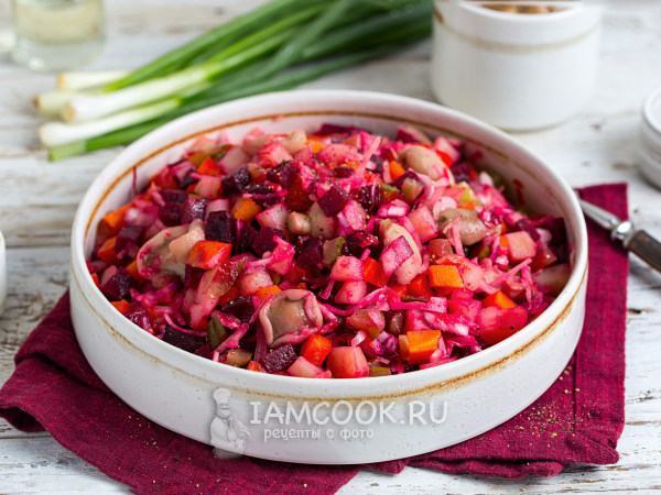 Винегрет с солеными грибами, рецепт с фото