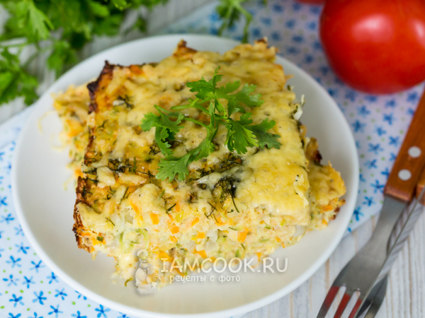 Запеканка из кабачков с сырым фаршем, рецепт с фото