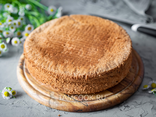 Шоколадный шифоновый бисквит, рецепт с фото