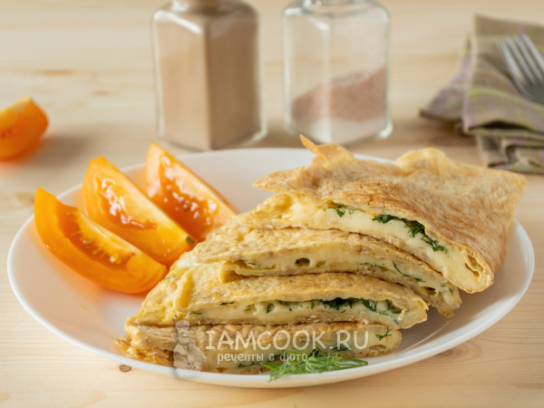 Овсяноблин с сыром и зеленью, рецепт с фото