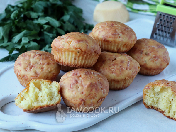 Кексы с сыром в силиконовых формочках, рецепт с фото