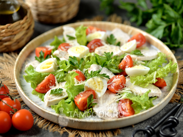 Диетический салат с куриной грудкой (ПП), рецепт с фото