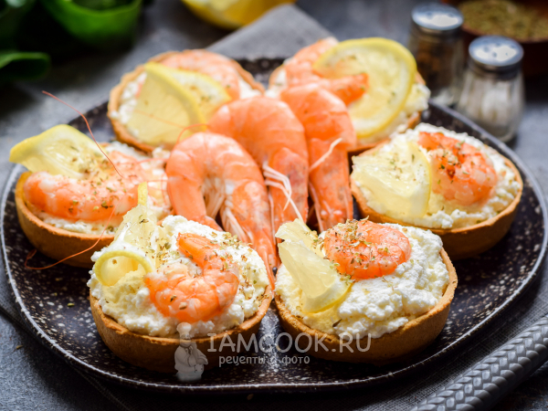 Тарталетки с креветками и сливочным сыром, рецепт с фото
