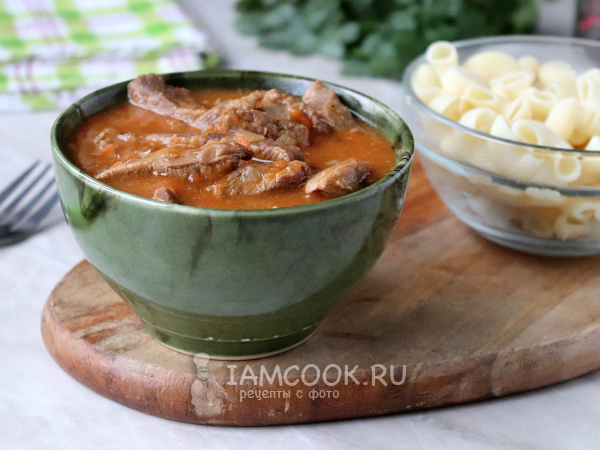 Мясная подлива из говядины с томатной пастой , рецепт с фото