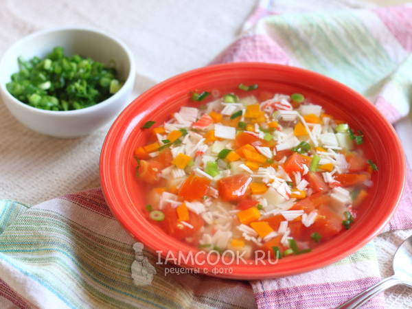 Суп с крабовыми палочками, рецепт с фото